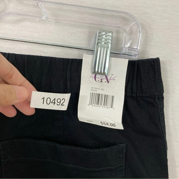 New Gloria Vanderbilt Black Straight Leg High Rise Pull-on Pants size 12 - Picture 8 of 8